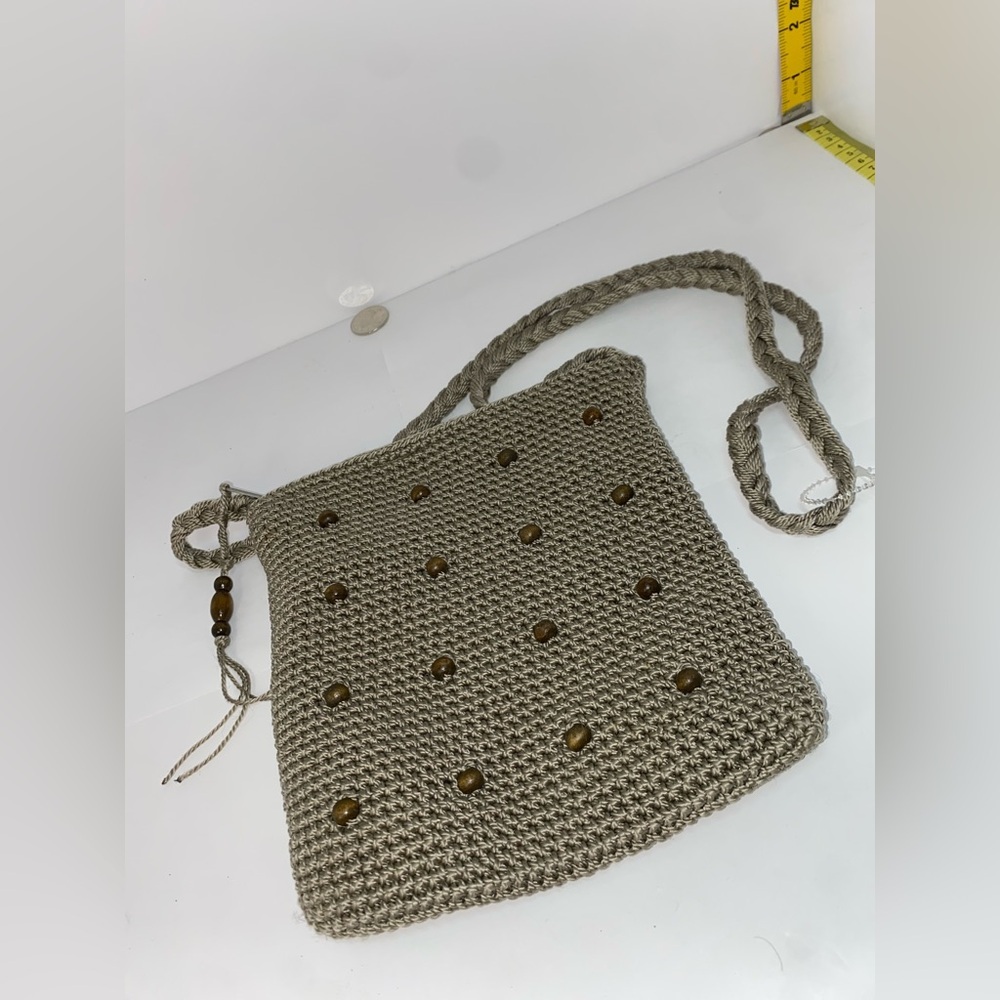 Emanuel Goreldo Green/Khaki Knit crossbody Bag